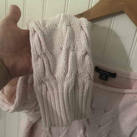 Nautica Pink Cable Knit Sweater sz M - Picture 8 of 10